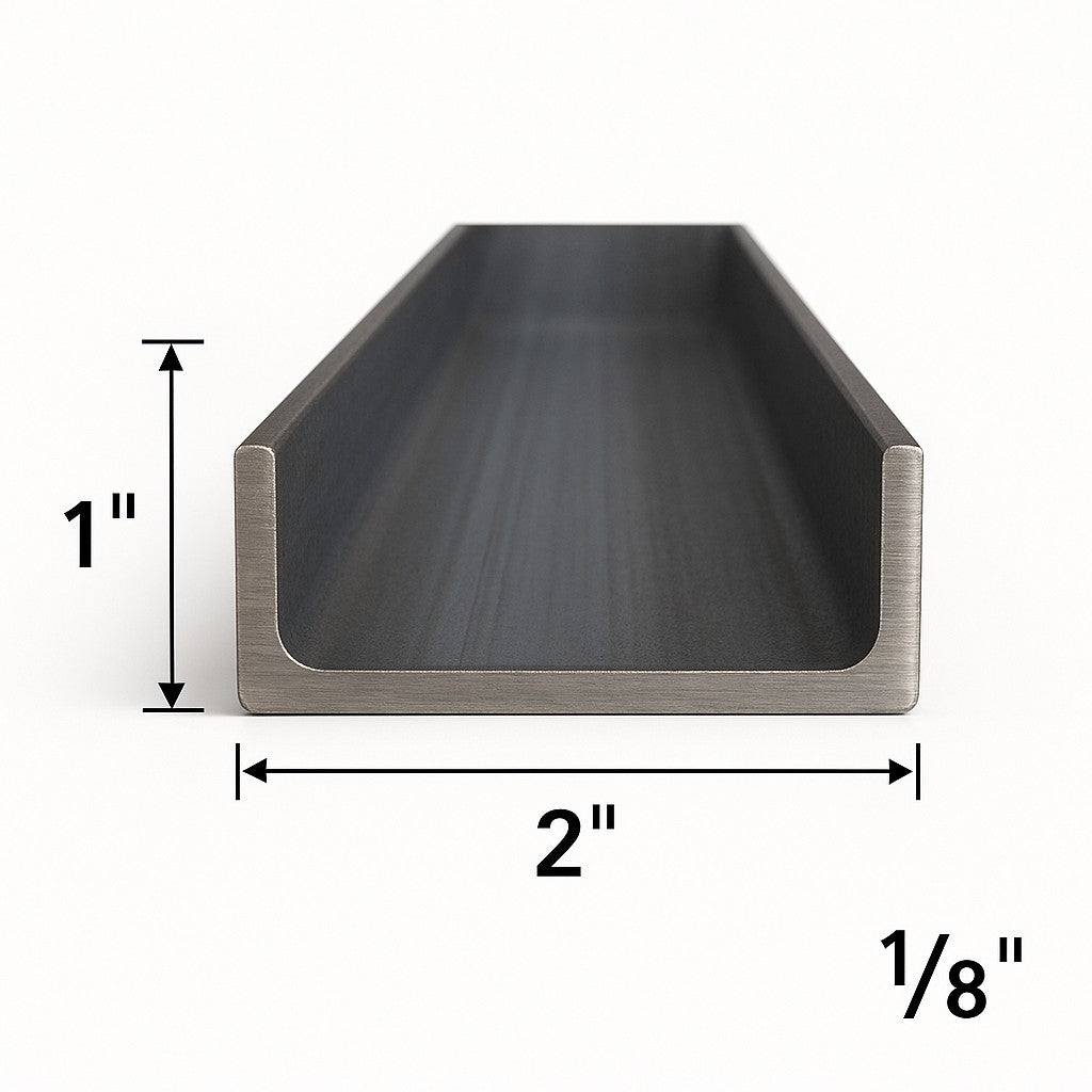 2" x 1" x 1/8" A36 Carbon Steel C-Bar Channel