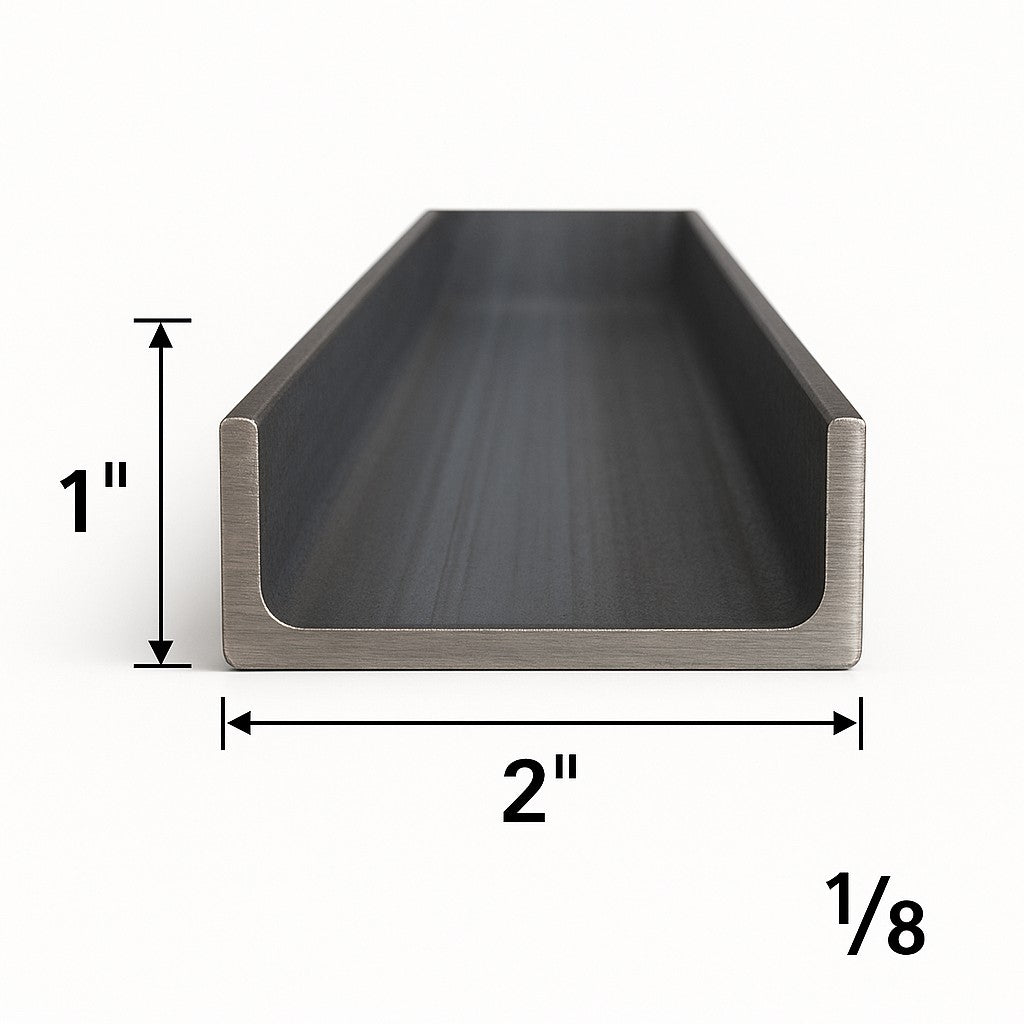 2" x 1" x 1/8" A36 Carbon Steel C-Bar Channel