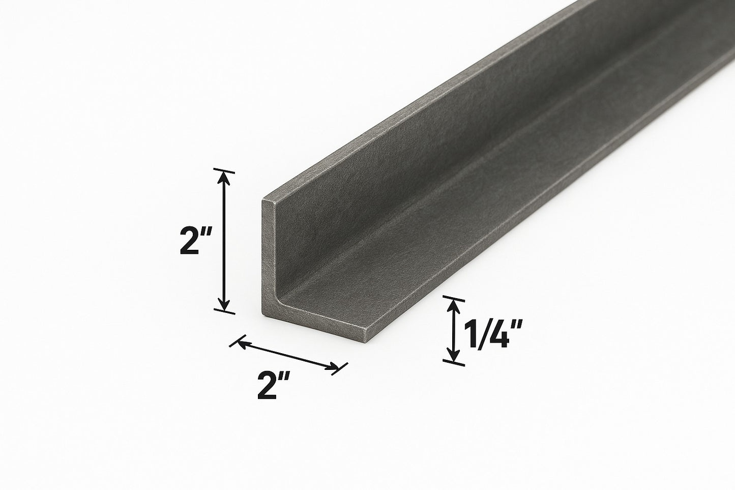 2” x 2” x 1/4” Steel Angle Iron - A36 Hot Rolled Carbon Steel Lintel - 0.25” Steel Bracket - Heavy Duty Steel Angle for Fabrication