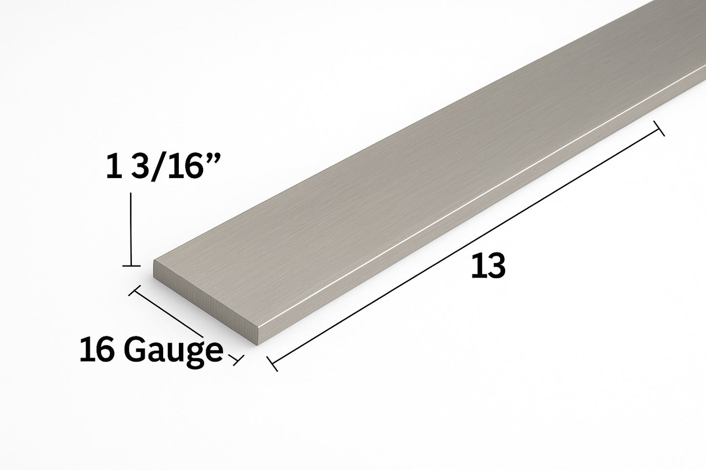 Stainless Steel Flat bar 1 3/16" x 13" x 16Ga Grade T304