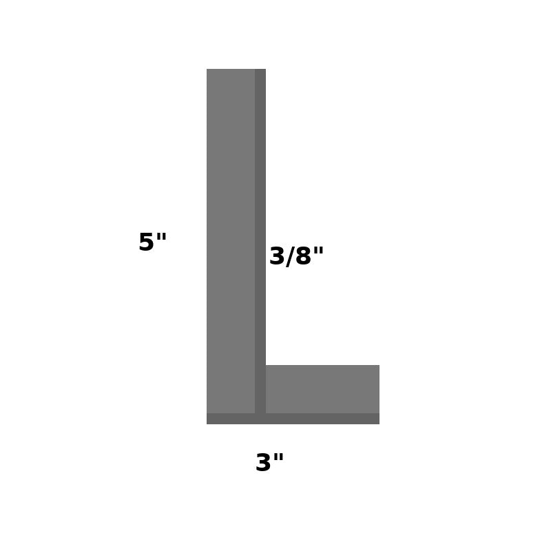 5" x 3" x 3/8" Steel Angle Bracket