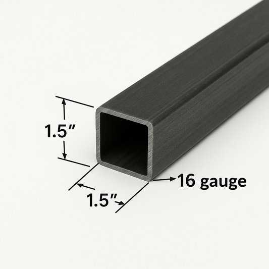 1.5” x 1.5” x 16 gauge Square tube steel A500