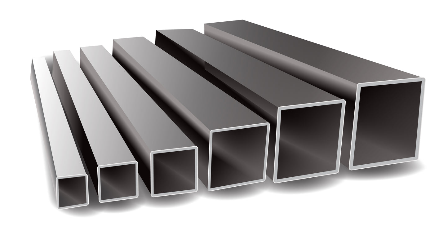 1" x 1"x 16ga Square Tube Steel - A500 Hot Rolled - HSS Tube - Square Pipe - 0.063” Hollow Square Rod