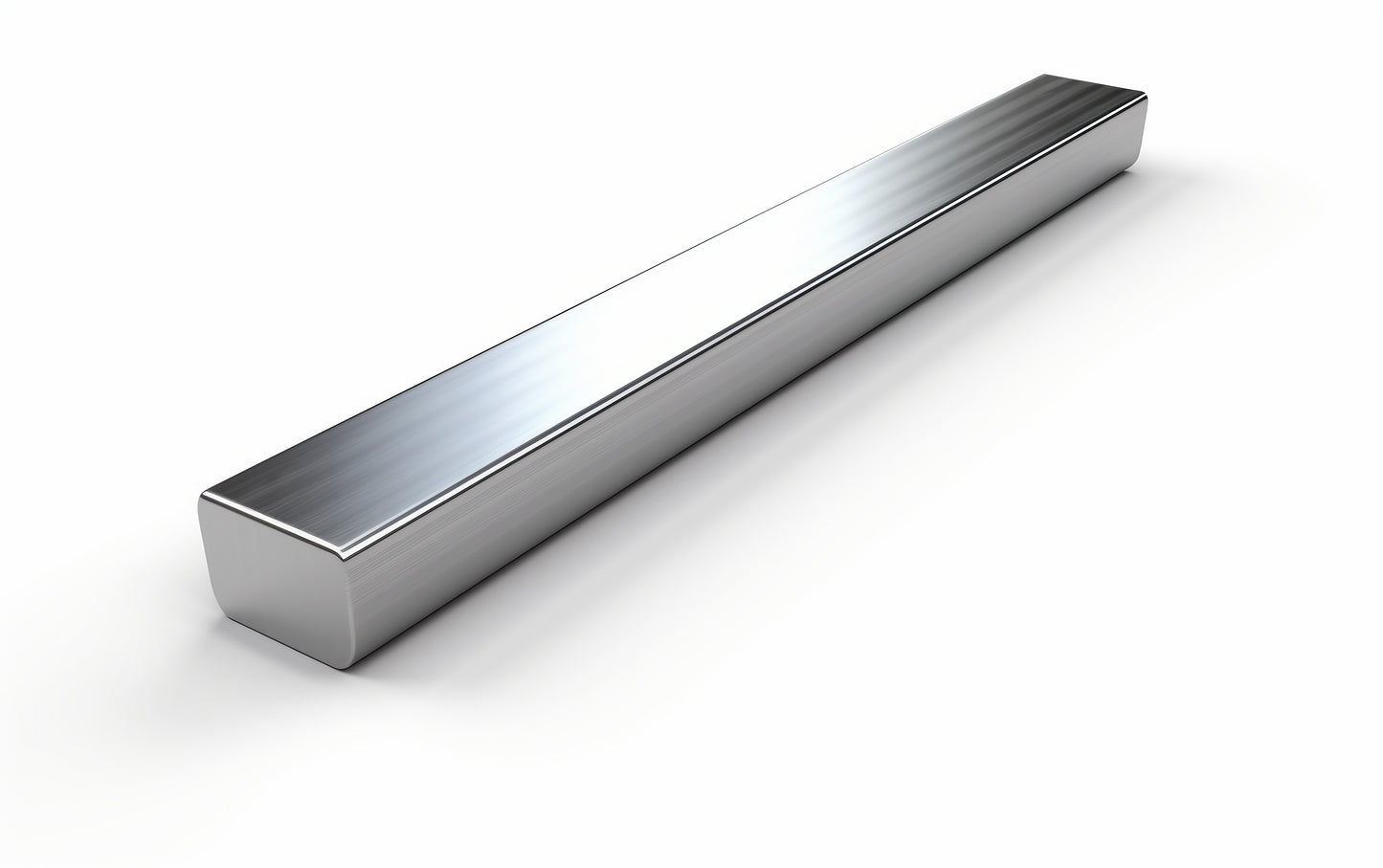 Metallic rectangular bar on a white background
