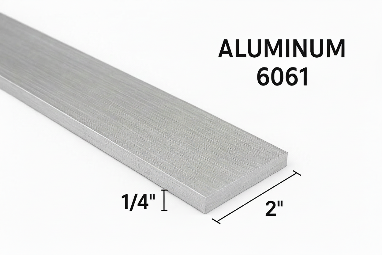 1/4” x 2” Flat Aluminum Bar 6061 T6 Flat Strap 0.25” Aluminum Plate Strip Metal Rectangle Flat Bar Stock Welding Practice Fabrication