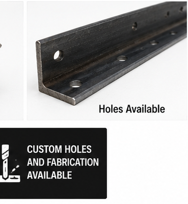The image includes text callouts for size 3 in x 2 in x 3/16 in steel and product specifications.