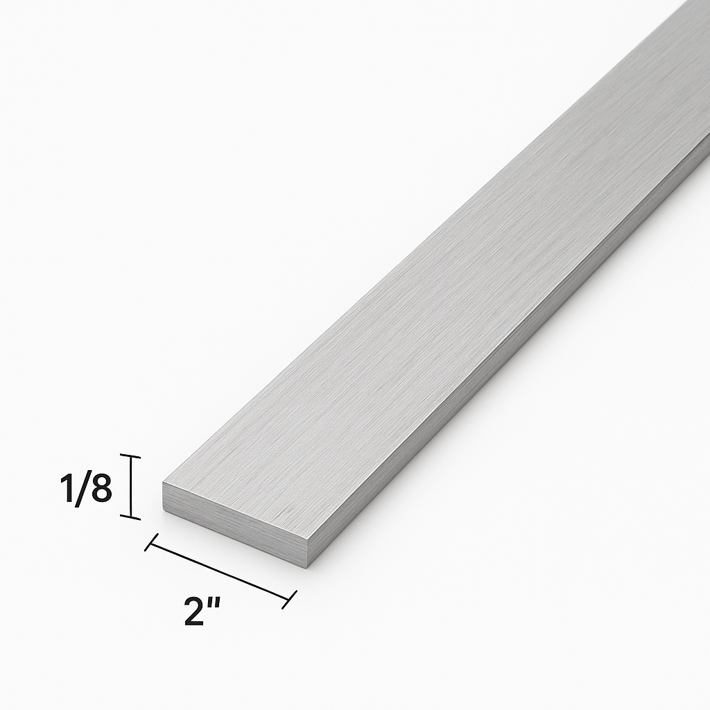 6061 T6511 Aluminum Flat Bar 1/8" X 2" X 72" - USA Made, Mill Certified