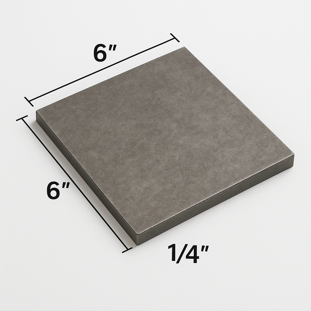 Carbon Steel Plate 6" x 6" x 1/4" Plate - Pack of 2 plates