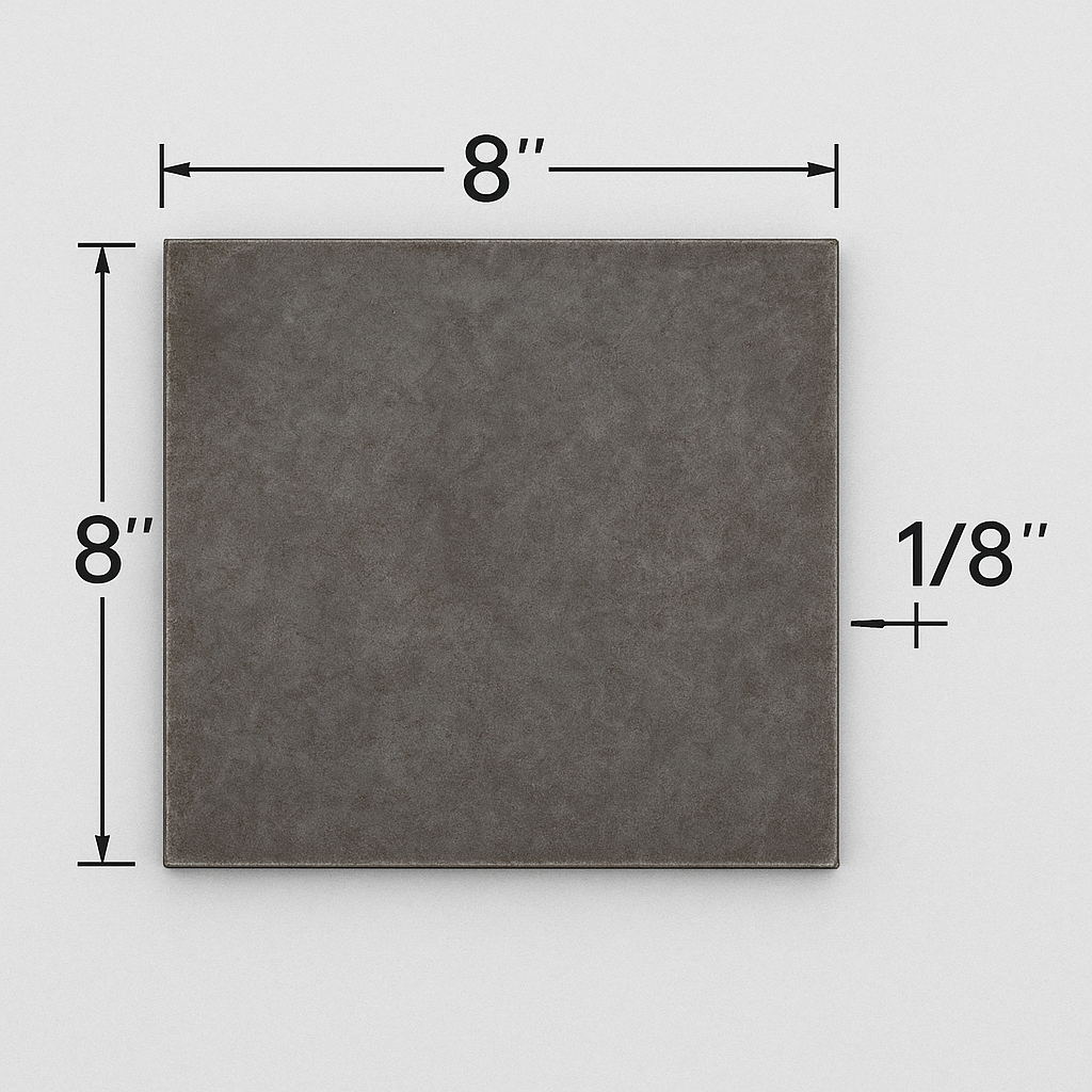 8" x 8" x 1/8" Steel Shim Plate - A36 Hot Rolled Carbon Steel - 11ga Post Base Plate - Welding Test Practice Coupon - 0.125” Steel Sheet