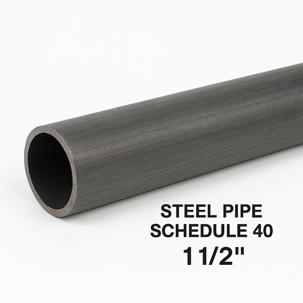 1 1/2” Schedule 40 Steel Pipe - A500 Round Hollow Tube 1.5” -Welding Practice - Hollow Round Bar - Handrail for Fabricators - Ordered by the Inch