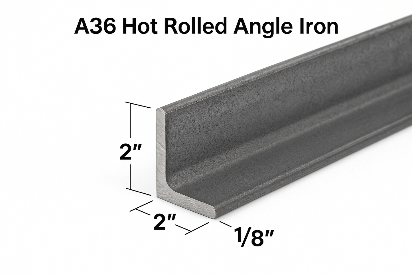 2 x 2 x 1/8" - Steel Angle - Grade A36 Hot Rolled Angle Iron Bracket - 11ga Lintel