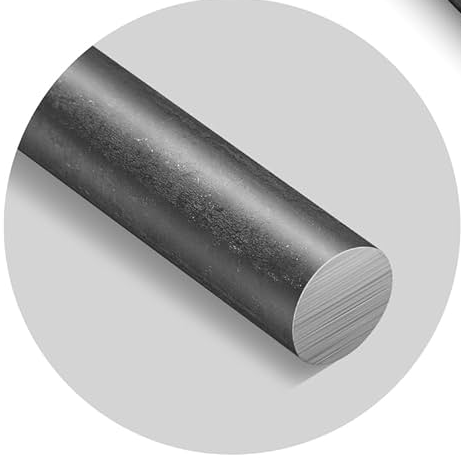 Solid round rod showing at an angle so the diameter is visible