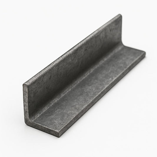 Metal angle bracket on a white background