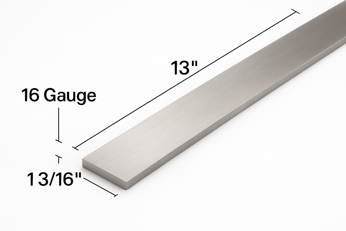 Stainless Steel Flat bar 1 3/16" x 13" x 16Ga Grade T304