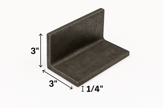 3" x 3" x 1/4" Steel Angle Iron - A36 Hot Rolled Carbon Steel Angle Bracket - 0.25” Angle Brace - Heavy Duty Steel for fabrication & Construction