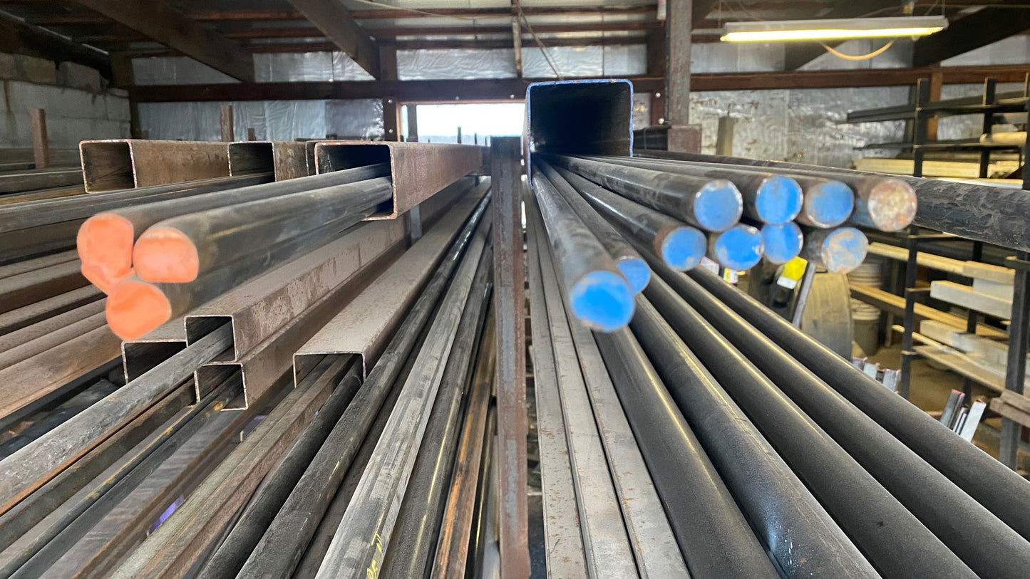Bar stock in a steel shop