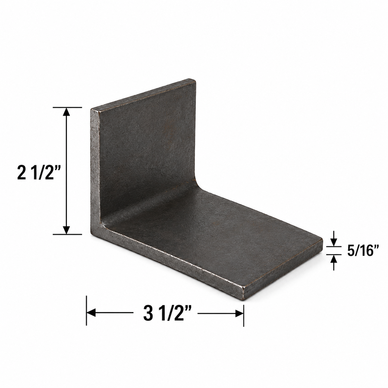 3 1/2” x 2 1/2” x 5/16” Steel Angle Iron Trim Bracket A36 Hot Rolled Carbon Steel Metal Lintel Brace