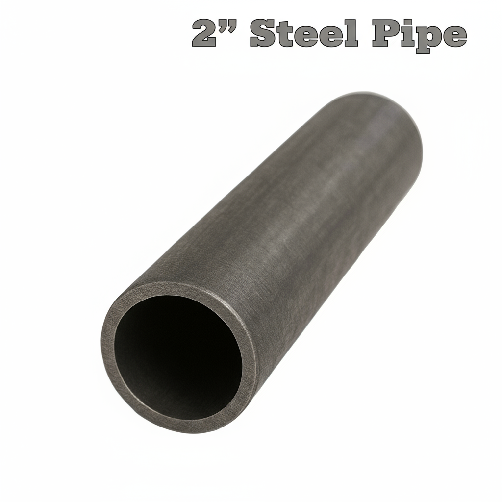 2" Schedule 40 Steel Pipe – A500 Carbon Steel - Round Tube - Metal Welding Practice - Two Inch Hollow Round Bar - Handrail for Fabricators - Ordered by the Inch