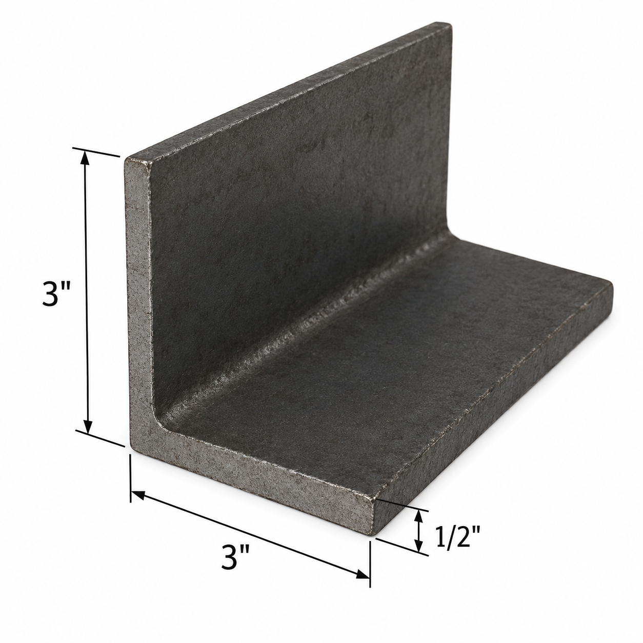 3” x 3” x 1/2” Steel angle Iron
