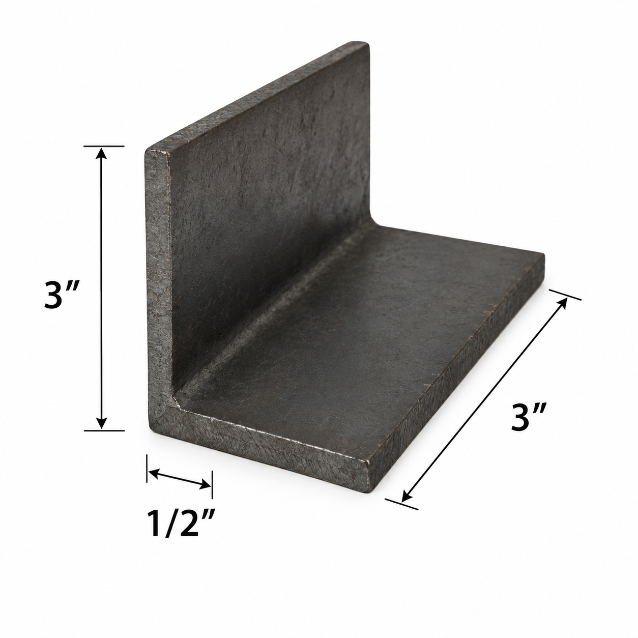 3” x 3” x 5/16” Steel Angle Iron A36 Hot Rolled Carbon Steel Angle Bracket 0.3125” Metal Trim Lintel Brace