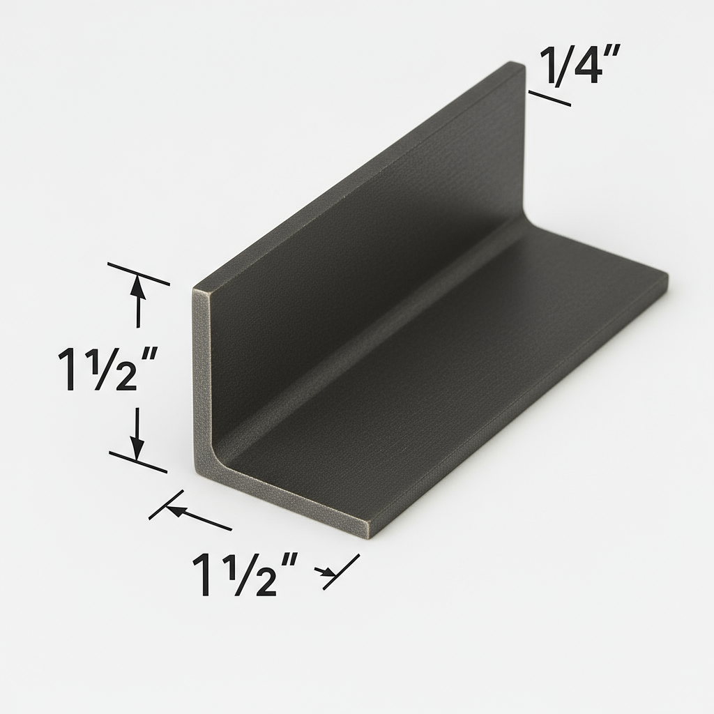 1 1/2” x 1 1/2” x 1/4” Steel Angle Iron - A36 Hot Rolled Carbon Steel Lintel - 1.5” x 1.5” x 0.25” Steel Bracket - Heavy Duty Steel Angle Metal for Fabrication