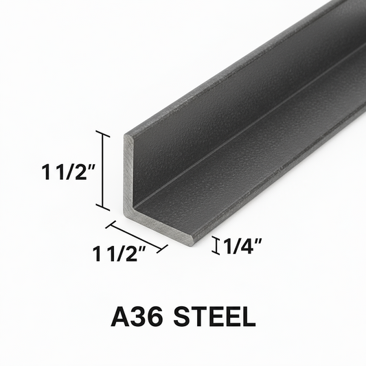 1.5” x 1.5” x 1/4” steel angle