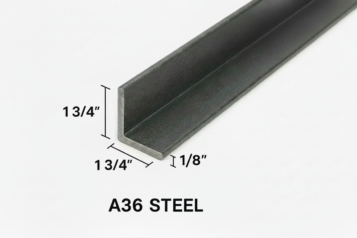 1.75” x 1.75” x 1/8” steel angle iron