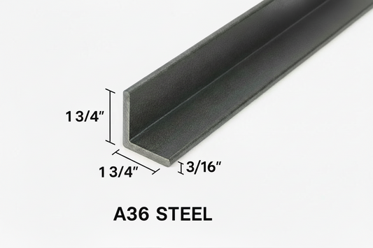 1.75” x 1.75” x 3/16” steel angle iron