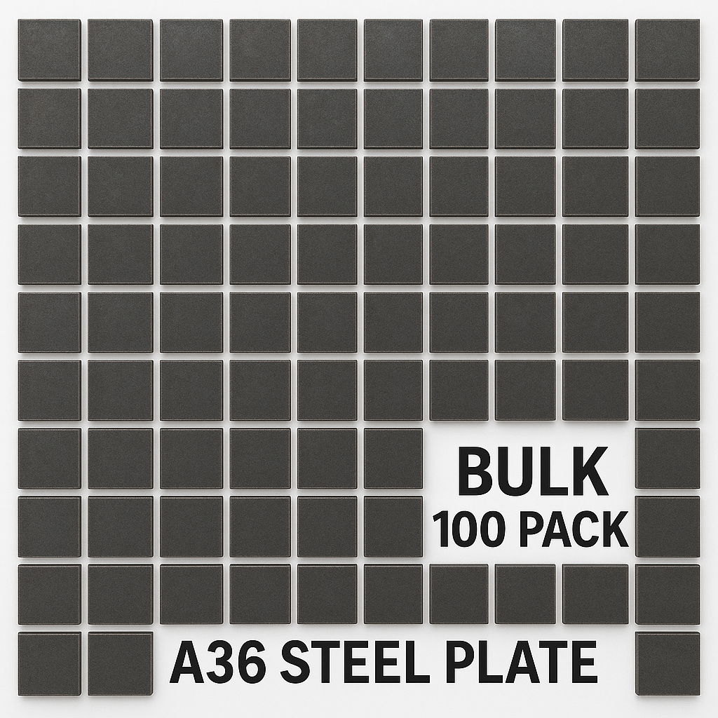 4” x 4” x 1” Steel Shim Plate - Bulk Value Packs - A36 Hot Rolled Carbon Steel Post Base Plate- 0.5” Metal Plate