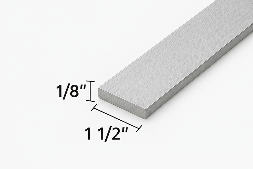1 1/2” by 1/8” aluminum rectangle bar grade 6061 11 gauge flat aluminum strip plate
