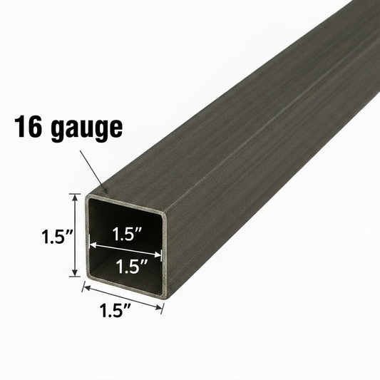 1.5” x 1.5” x 0.063” tube steel