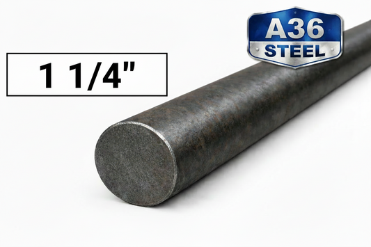 1 1/4” solid steel rod