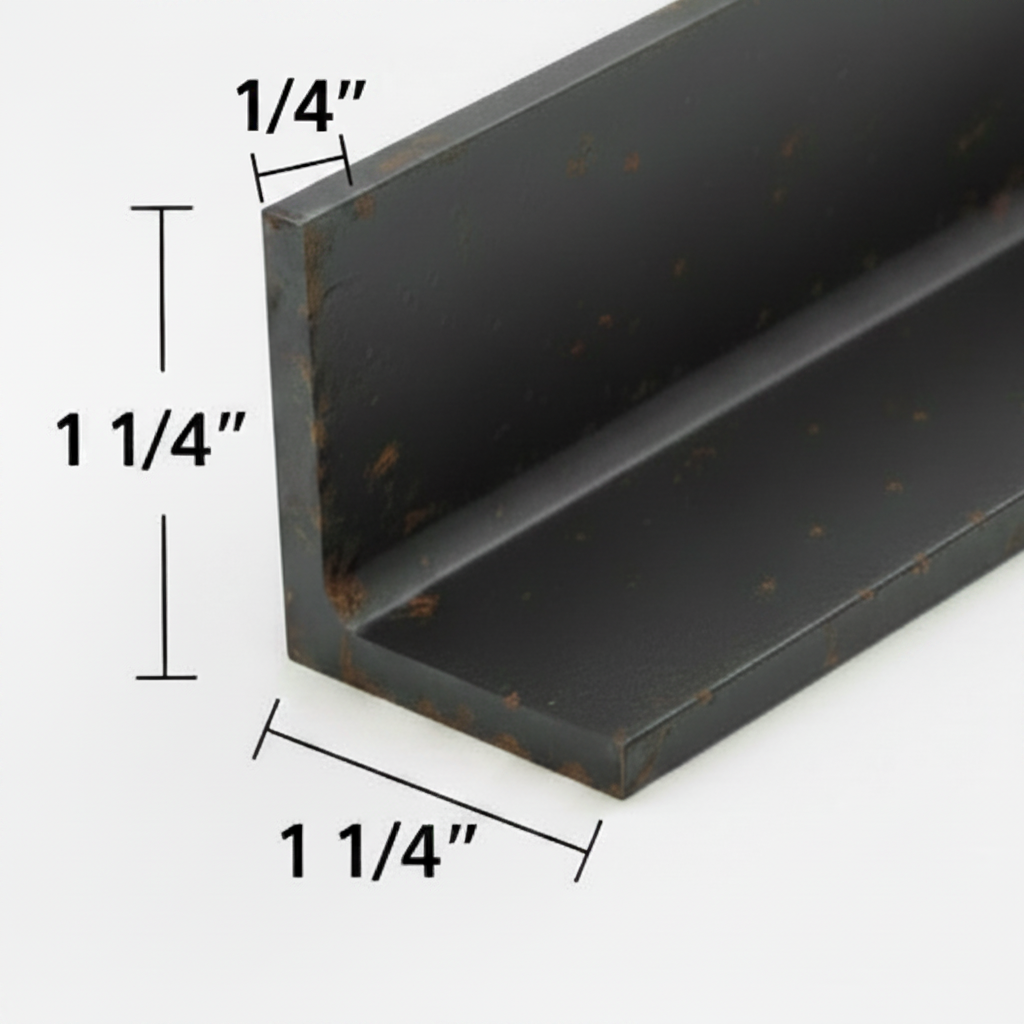 1 1/4” steel angle  1/4” thick