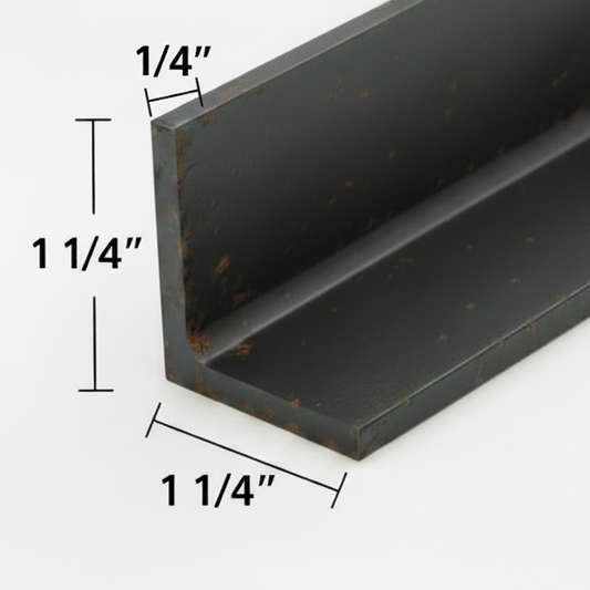 1 1/4” steel angle  1/4” thick