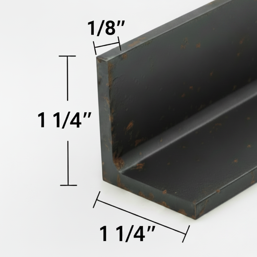 1 1/4” steel angle 1/8” thick zoom