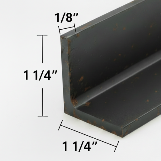1 1/4” steel angle 1/8” thick zoom