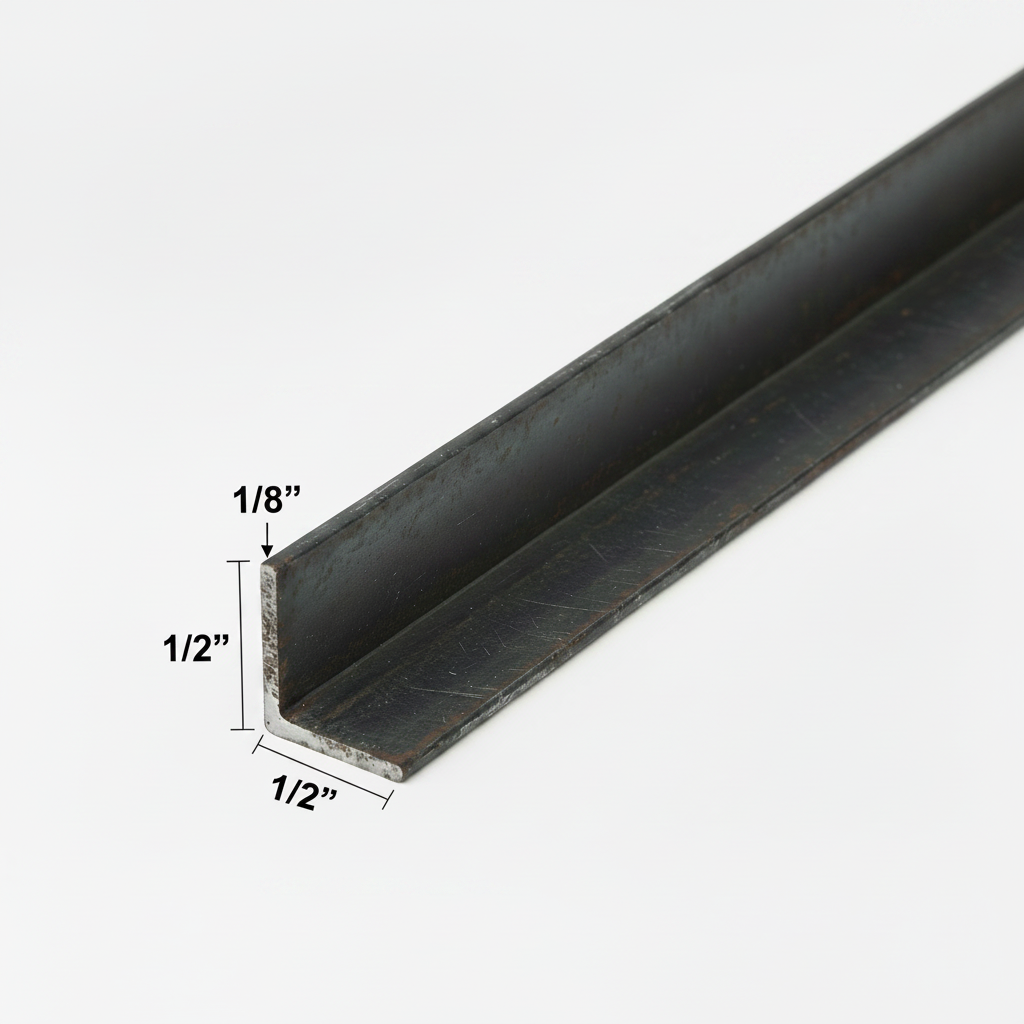1/2” Metal corner guard on a white background 1/8”