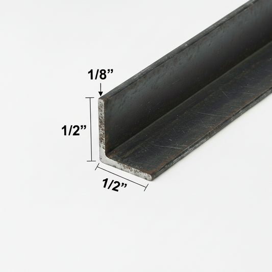 1/2” Metal corner guard on a white background 1/8” close up