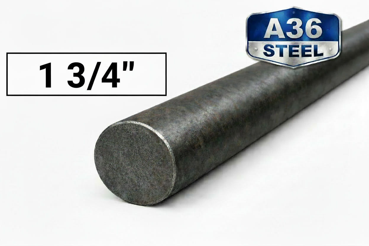 1 3/4” solid steel rod