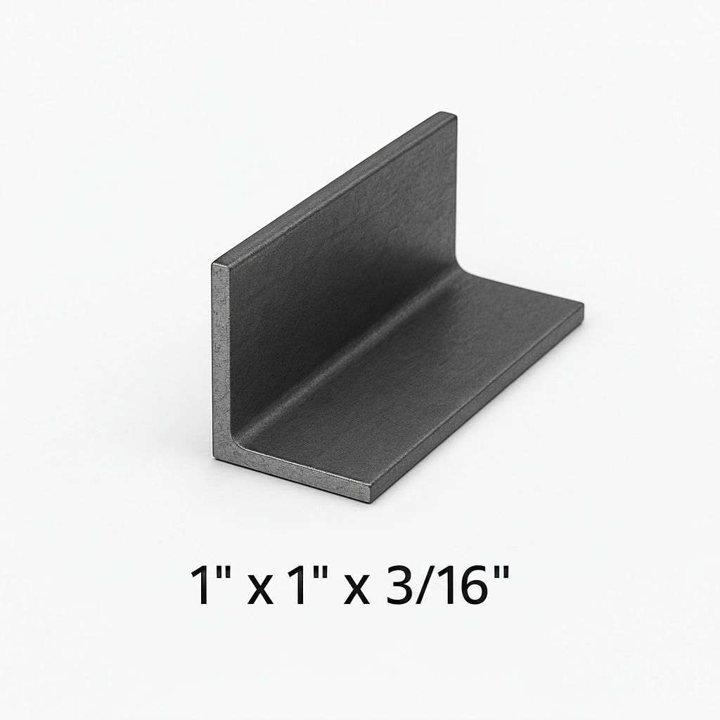 1” by 1” by 3/16” steel angle iron