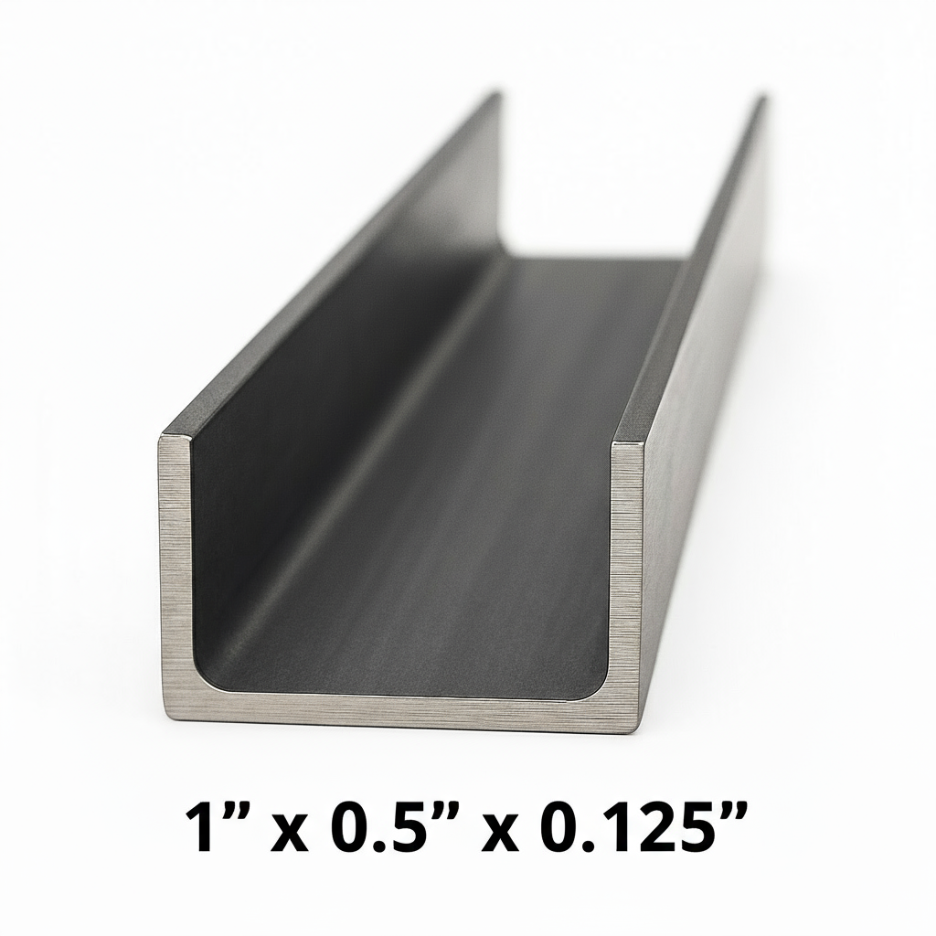 1" x 0.5" x 0.125" steel channel