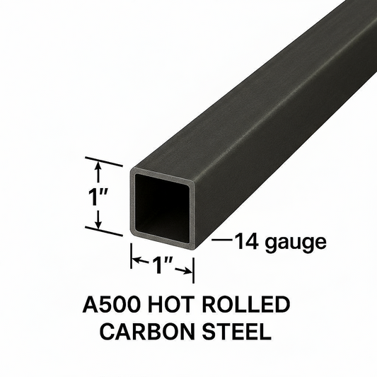 1” x 1” x 14 gauge tube steel 
