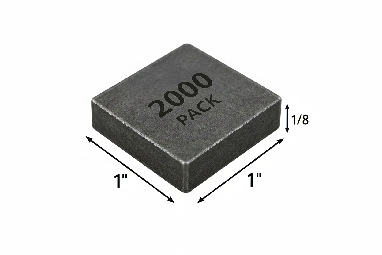 1“ x 1“ x 1/8“ steel square. 2000 pack.