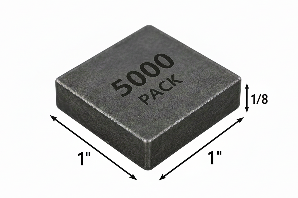 1” x 1” x 1/8” steel square. 5000 pack.