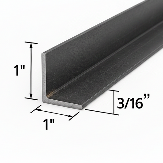 1“ x 1“ x 3/16“ steel angle zoomed