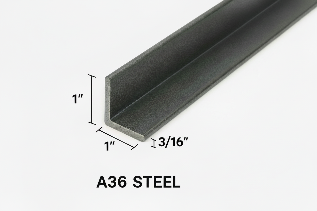 1” x 1” x 3/16” steel angle iron