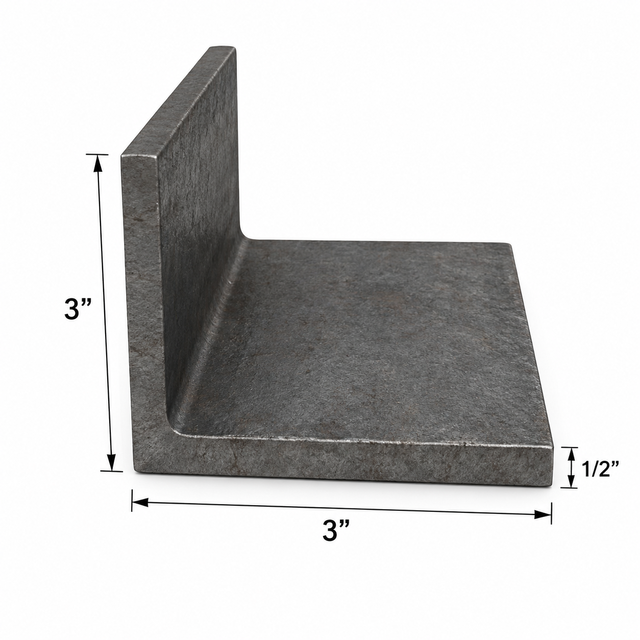 3” x 3” x 5/16” Steel Angle Iron A36 Hot Rolled Carbon Steel Angle Bracket 0.3125” Metal Trim Lintel Brace