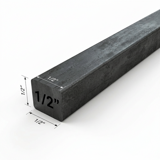 1/2" Solid Square Steel Bar A36 Hot Rolled Carbon Steel Square Rod 0.5” Metal Shaft