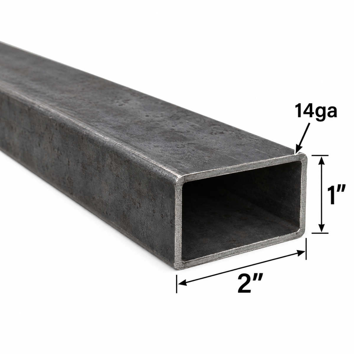 2" x 1" x 14ga Square Tube Steel A500 Hot Rolled 2” x 1” HSS Metal Pipe Hollow Structural Steel Support