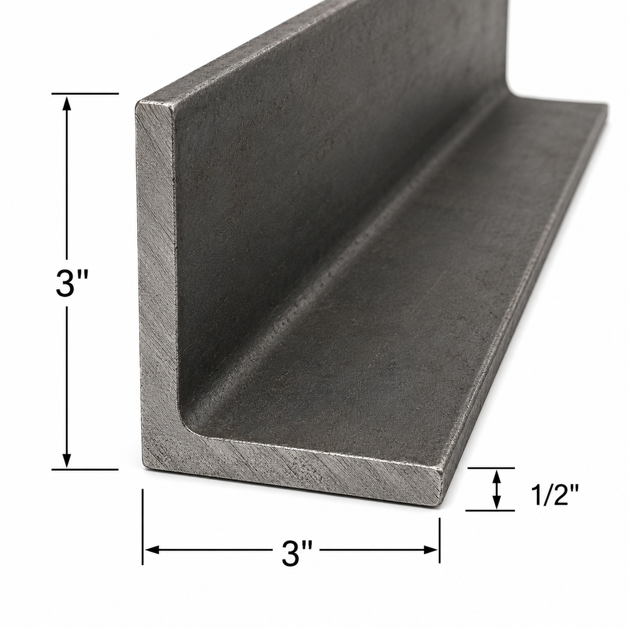 3” x 3” x 1/2” Steel angle Iron